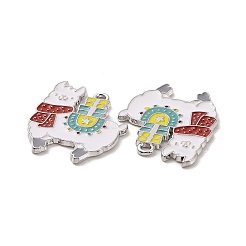 Christmas Theme Rack Plating Alloy Enamel Pendants&nbsp;PALLOY-O109-34P