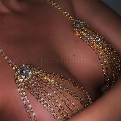 Alloy Crystal Rhinestone Tassel Sexy Chest Chains for Bikini&nbsp;FS-WG8610C-01