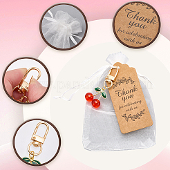 24Pcs Cherry Alloy Enamel Pendant Decorations&nbsp;HJEW-CP00076