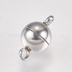 Tarnish Resistant 304 Stainless Steel Magnetic Clasps with Loops&nbsp;X-STAS-G173-05P-6mm