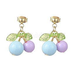 Cherry Acrylic Dangle Stud Earrings&nbsp;EJEW-JE06821