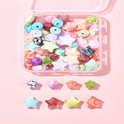 60Pcs 2 Styles Opaque Imitation Gemstone Acrylic Beads&nbsp;OACR-FS0001-85