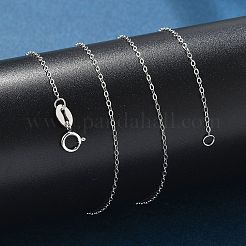 Anti-Tarnish Rhodium Plated 925 Sterling Silver Cable Chains Necklace for Women&nbsp;STER-I021-05P