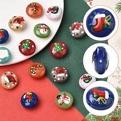 16Pcs 8 Colors Christmas Handmade Lampwork Enamel Beads&nbsp;LAMP-FS0001-63