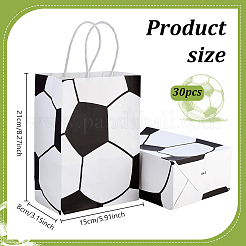 30Pcs Paper Football Pattern Printed Carry Storage Tote Bags&nbsp;ABAG-PH0001-97A