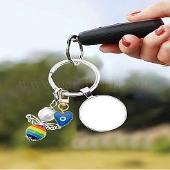 1Pc Heart with Evil Eye Alloy Enamel Pendant Decoration&nbsp;KEYC-LP0001-43