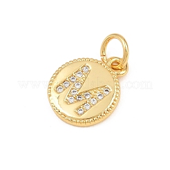Brass Micro Pave Clear Cubic Zirconia Charms&nbsp;CU-CBA56CE-12G-M