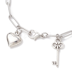 304 Stainless Steel Paperclip Chains Charm Bracelets for Women&nbsp;BJEW-JB11950-02