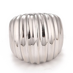 Non-Tarnish 304 Stainless Steel Textured Chunky Ring for Women&nbsp;RJEW-B040-17A-P