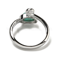 Natural Amazonite Adjustable Rings&nbsp;RJEW-K269-08P-05