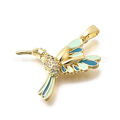Brass Clear Cubic Zirconia Pendants&nbsp;KK-B187-01G-02C