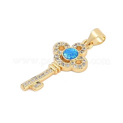 Brass Micro Pave Cubic Zirconia Pendants&nbsp;KK-I723-49D-G