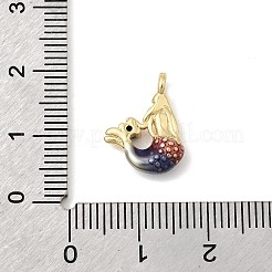 Brass Micro Pave Cubic Zirconia Enamel Pendants&nbsp;KK-L262-11G