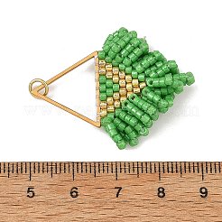 304 Stainless Steel & Glass Seed Beads Fringe Pendants&nbsp;PALLOY-MZ01427-02