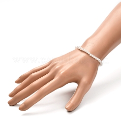 Faceted Glass Rondelle Beads Stretch Bracelet for Kid&nbsp;BJEW-JB06807-14
