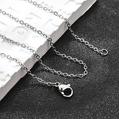 Non-Tarnish 304 Stainless Steel Cable Chain Necklaces&nbsp;NJEW-F248-23B-P