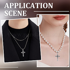50Pcs Tibetan Style Alloy Cross Gothic Pendants&nbsp;TIBEP-SC0003-10