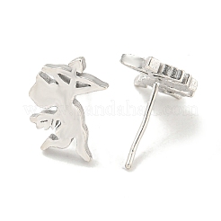 Rack Plated Cupid Angel Brass Stud Earrings for Women&nbsp;EJEW-Z048-05P