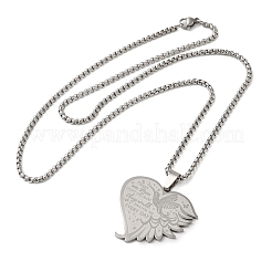Non-Tarnish Hummingbird Heart 201 Stainless Steel Those We Love Dont Go Away Pendant Necklaces for Women and Men&nbsp;LS-NJEW-F324-02P