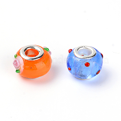 Handmade Lampwork European Beads&nbsp;LS-LAMP-WH0003-03