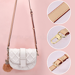2Pcs 2 Style Faux Fur Ball Pom Pom Keychains and Microfiber Leather Bag Strap&nbsp;FIND-CA0004-16