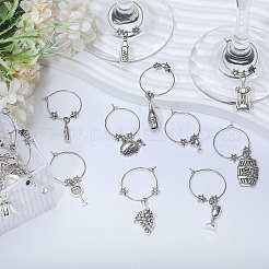 23Pcs 23 Styles Brass Wine Glass Charms&nbsp;AJEW-GL00003