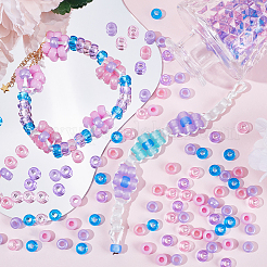 600Pcs 6 Colors Opaque & Transparent Plastic Beads&nbsp;KY-SC0001-92