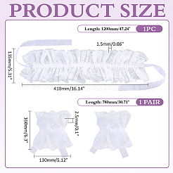Detachable Polyester Lace False Collar & Oversleeves Sets&nbsp;AJEW-WH0481-518A