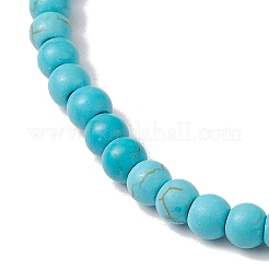 2Pcs Synthetic Turquoise Beaded Bracelets&nbsp;BJEW-JB11417