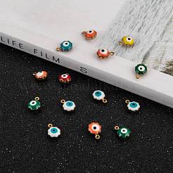 Golden Tone Brass Enamel Charms&nbsp;KK-Q571-05-M