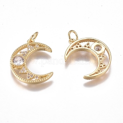 Brass Micro Pave Cubic Zirconia Pendants&nbsp;ZIRC-G168-26G