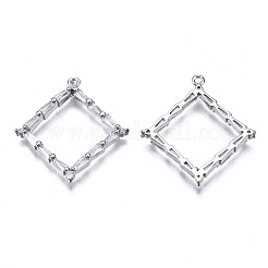 Brass Inlaid Clear Cubic Zirconia Pendants&nbsp;ZIRC-S069-035P