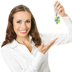 Resin Mushroom & Plastic Leaf Pendant Keychain&nbsp;KEYC-AB00040