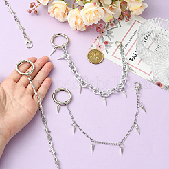 3 Pairs 3 Styles Aluminum & 304 Stainless Steel & Alloy Rivet Boot Strap Chains&nbsp;HJEW-SW00414