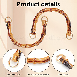 Arch Plastic Imitation Bamboo Bag Handles&nbsp;FIND-WH0139-194