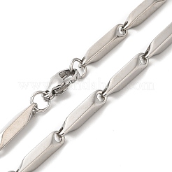 Non-Tarnish 201 Stainless Steel Rectangle Bar Link Chain Necklace&nbsp;NJEW-Q316-01D-P