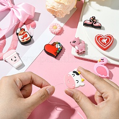 10Pcs 10 Styles Valentine's Day theme Food Grade Eco-Friendly Silicone Focal Beads&nbsp;SIL-YW0001-33