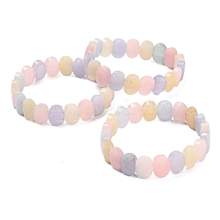 Oval Natural Malaysia Jade Beaded Stretch Bracelets&nbsp;G-P589-02A-02