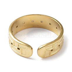 304 Stainless Steel Grooved Rectangle Cuff  Ring Findings&nbsp;STAS-P334-08G