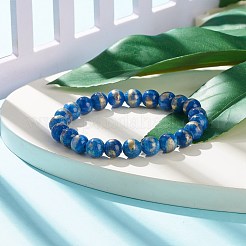 Natural Mashan Jade Round Beaded Stretch Bracelet&nbsp;BJEW-JB07970-01