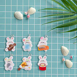 24Pcs 6 Styles Music Theme Opaque Resin Pendants&nbsp;RESI-FH0001-50