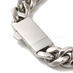 Non-Tarnish 304 Stainless Steel Cuban Link Chain Bracelets for Women Men&nbsp;BJEW-Q341-14A-P