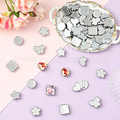 48Pcs 8 Styles Alloy Slide Charms Cabochon Settings&nbsp;FIND-SC0016-55A-P