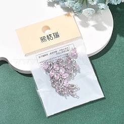 SHEGRACE Brass Pave Cubic Zirconia Oval Connector Charms&nbsp;XGRQ2O046-437B-P