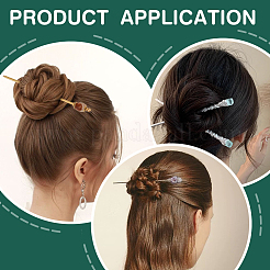 2Pcs Brass Hair Sticks&nbsp;OHAR-PH00007