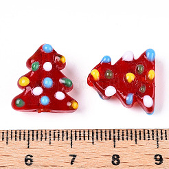 Christmas Theme Handmade Lampwork Bumpy Beads&nbsp;LAMP-G142-06-M