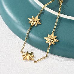 304 Stainless Steel Star Link Bracelets&nbsp;BJEW-Q051-05G