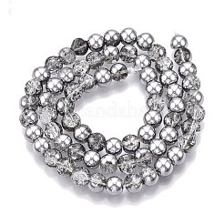 Electroplated Crackle Glass Beads Strands&nbsp;EGLA-N014-6mm-03