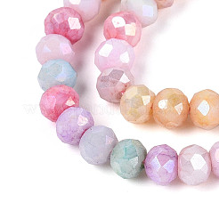Anti-Tarnish Electroplate Rondelle Glass Beads Strands&nbsp;X-EGLA-T021-4mm-17-11
