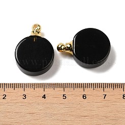 Natural Obsidian Perfume Bottle Pendants&nbsp;G-Z039-02G-06